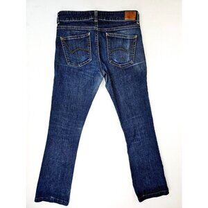 Dickies Size 2 Regular Women's 29" Inseam Booycut Blue Denim Logo Tag Jeans